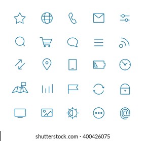 Modern Web And Mobile Application Pictograms Collection. Line Art Interface Icons Set