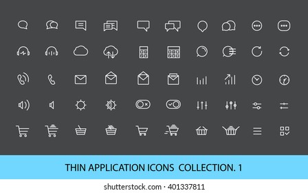 Modern web and mobile application pictograms collection. Lineart interface icons set