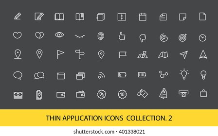 Modern web and mobile application pictograms collection. Lineart interface icons set