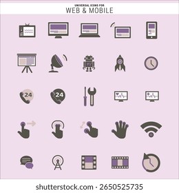 Iconos universales móviles de Web moderno