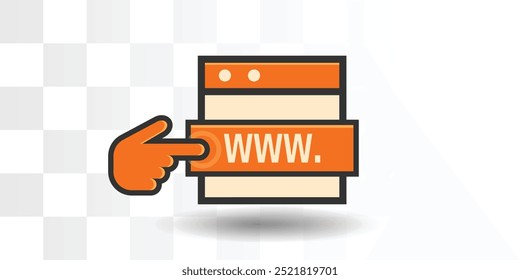 ícone de navegação na web moderno. Perfeito para aprimorar sites, aplicativos ou apresentações, esse visual dinâmico convida os usuários a explorar com um simples clique. Conceito de ilustração vetorial.