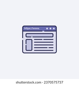 Modern Web Page Icon - Minimalist Website Interface Symbol for UI Design, Internet, Browser Window, HTML, and Online Content
