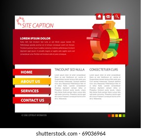 Modern web page template - with 3d navigation items