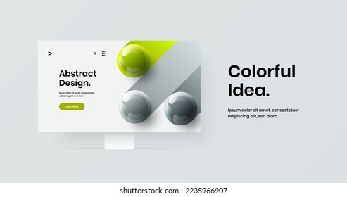 Modern web project design vector concept. Simple display mockup landing page layout.