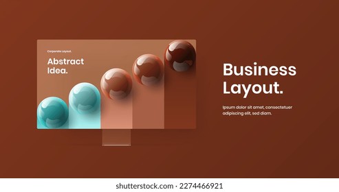 Modern web project vector design template. Creative computer monitor mockup banner concept.