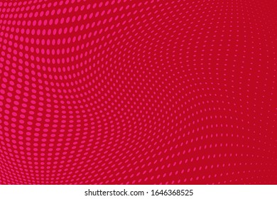Modern web template with pink halftone on purple background. Monochrome backdrop. Dynamic effect. Decoration element. Colorful background vector. Geometric style. Vector symbol. Round shape.