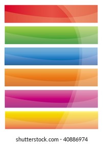 Modern web2 banner set with waves