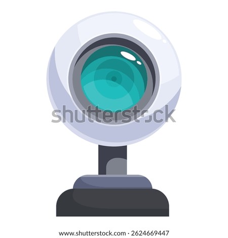 Modern webcam is standing on a desk, ready for streaming or video conferencing