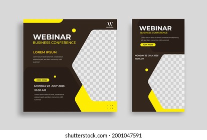 Modern webinar Editable Social Media banner template. Anyone can use this Easy Design Promotion web banner for social media. Modern elegant sales and discount promotions - Vector.