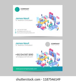 Modern Webinar Professional Consultant Business Card With Smart Webinar Training Isometric Illustration Concept