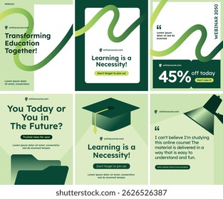 Modern webinar social media post templates for online courses. Clean, educational designs perfect for promotions, quotes, and announcements.