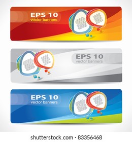 Modern website banner set with colorful abstract design and place for your text