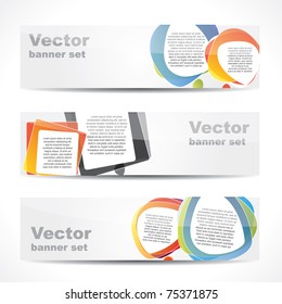 Modern website banner set with speech balloons in different shapes