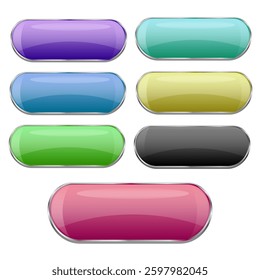 modern website buttons, menu buttons, multiple options on white background and without