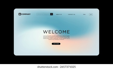 Modern website design template with clean layout for business or creative project landing page