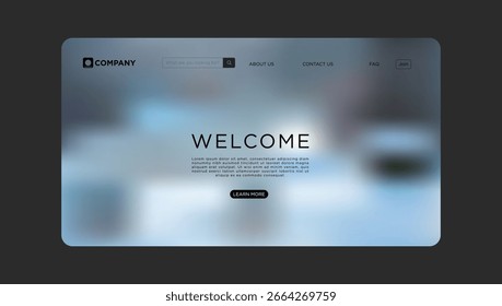 Modern website design template with welcome message perfect for business or creative agency