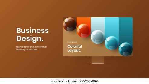 Modern website design vector template. Simple monitor mockup site concept.
