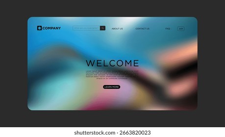 Design moderno do site com mensagem de boas-vindas e barra de pesquisa para página inicial inovadora da agência digital