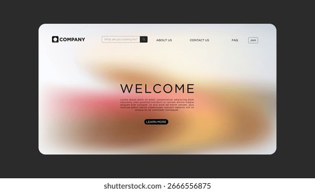 Modernes Website-Design mit einladender Botschaft und lebendigem Farbverlauf-Hintergrund für Online-Business