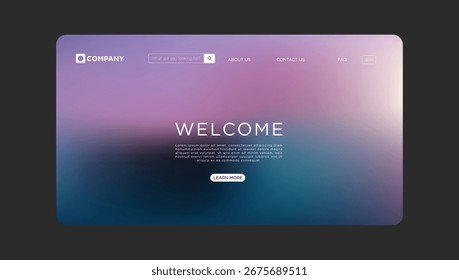 Diseño de Sitio web moderno con un mensaje de bienvenida para las empresas, un concepto de interfaz de usuario limpia