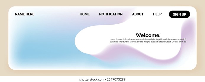 A modern website header design featuring ackground.