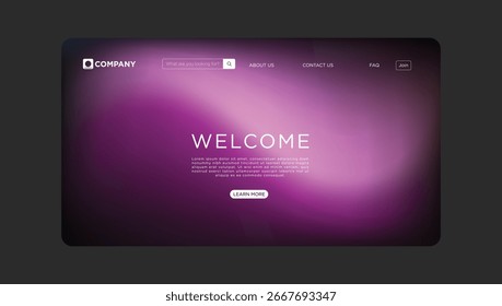 Modernes Website-Homepage-Design mit elegantem violettem Farbverlauf-Hintergrund für Geschäfts- und Technologieunternehmen