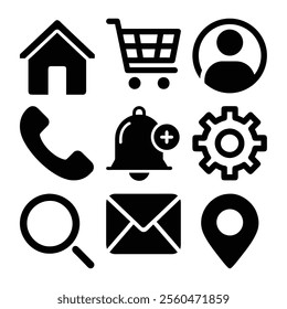 Modern Website Icon Set - High-Quality Icons for Web Design