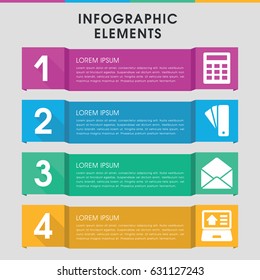 Modern website infographic template. infographic design with website icons includes tag, envelope. can be used for presentation, diagram, annual report, web design.