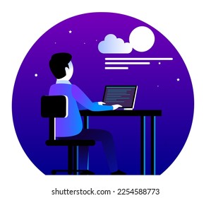 Modern Website Landing Page Illustration Featuring UI Elements, Digital Marketing, and User Experience
