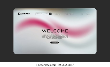 Modern website landing page with soft gradient background invites exploration and discovery online
