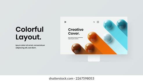 Modern website screen design vector template. Abstract display mockup web project layout.