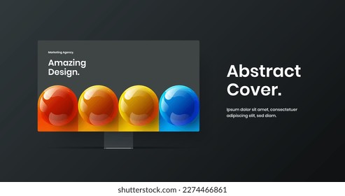 Modern website screen vector design layout. Minimalistic monitor mockup landing page template.