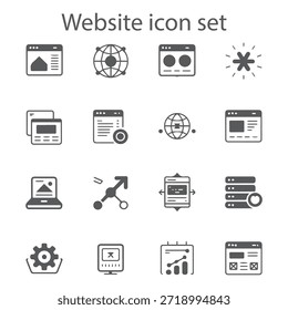Site moderno e SEO Icon Set com Browser, Analytics, Hospedagem e Símbolos de IU para Design Digital, Apps, Apresentações, Web

