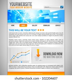 Modern Website Template with blue abstract banner
