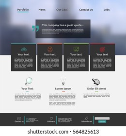 Modern website template for business, vector illustration1