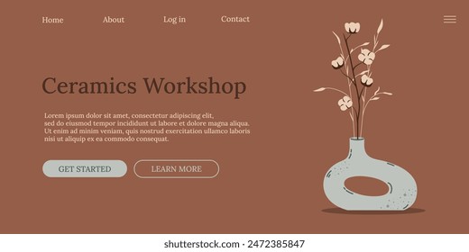 Modern website template for ceramics workshop