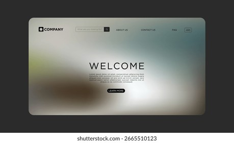 Modern website template with clean design and welcoming message for business landing page