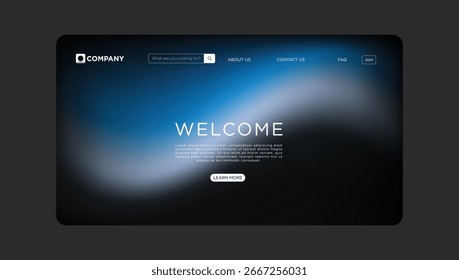 Moderna Plantilla de Sitio web con un diseño limpio, perfecto para un negocio o Cartera, mensaje de bienvenida
