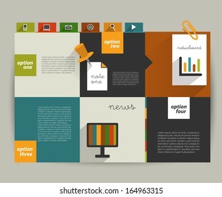 Modern website template. Colorful minimalistic option banner. Vector illustration. Box diagram. Blog, noticeboard background.