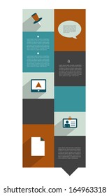 Modern website template. Colorful minimalistic option banner. Vector illustration. Box diagram.