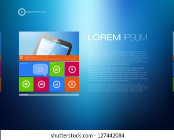 Modern Website Template | Creative Media Design | EPS10 Editable Vector Layout