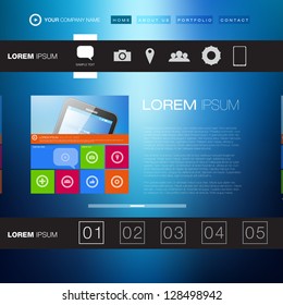 Modern Website Template | Creative Media Design | EPS10 Editable Vector Layout