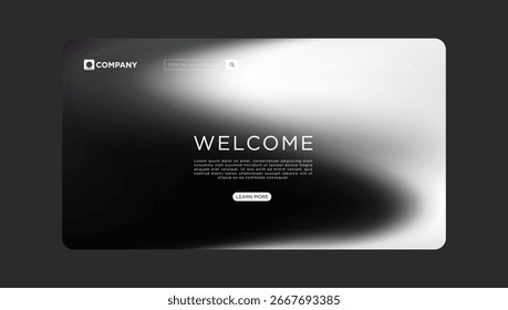 Modern website template design with blurred backdrop offering a welcoming and professional feel