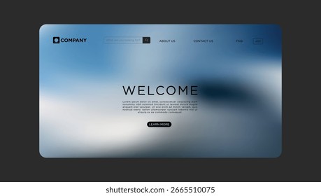 Modernes Website-Template-Design für Business- und Kreativagenturen mit unscharfem Farbverlauf-Hintergrund