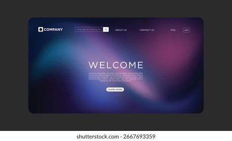 Modernes Website-Template-Design für Business-Startseite mit lebendigem Farbverlauf-Hintergrund und sauberem Layout