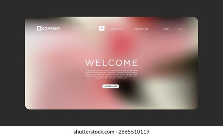 Modern website template design with elegant gradient background for business and creative projects