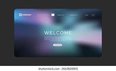 Diseño moderno de la Plantilla del Sitio web con el fondo suave del gradiente y los Elementos limpios de la interfaz para el negocio