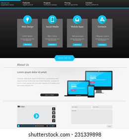 Modern website template design vector illustration