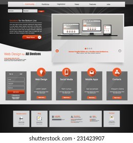 Modern website template design vector illustration