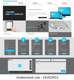 Modern website template design vector illustration